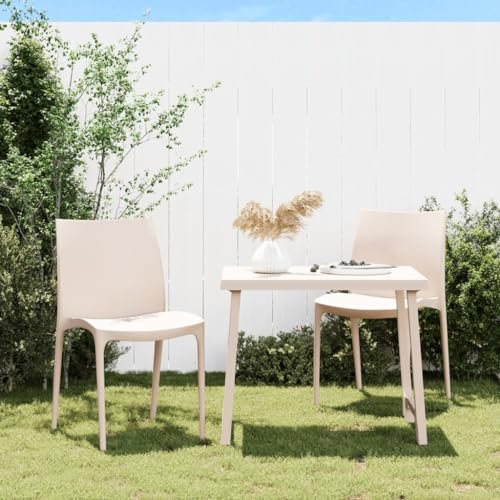 ARKEM Gartenstühle 2 STK. Creme 50x46x80 cm Polypropylen Gartenstuhl Klappbar BalkonstüHle