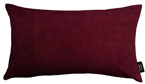 McAlister Textiles Matter Samt Knife Edge | Sofakissen mit Füllung in Weinrot | 60 x 40cm | erhältlich in 25 Farben | griffester Samt | pralles Samtkissen