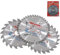 Neilsen 3pc TCT Circular Mitre Saw Blade Set 185mm - Versatile Woodworking Blades with 30mm Bore (20, 24, 40 Teeth)