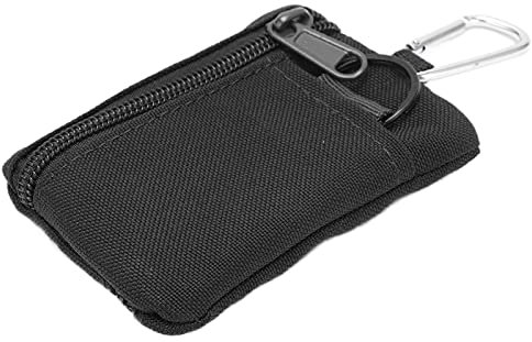 RiToEasysports EDC – Portefeuille Molle avec poche zippée, mini sac à main portable en nylon pour clés, carte, porte-monnaie, design multifonctionnel pour sports de plein air (noir)