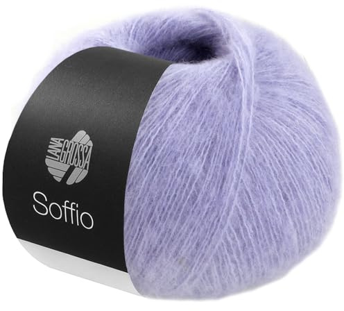 LANA GROSSA Soffio | Flauschiges Lace-Garn aus Merino- & Baumwolle mit 10% Kaschmir | Handstrickgarn aus 60% Schurwolle (Merino superfein), 30% Baumwolle (Bio) | 25g zum Stricken | 212m Garn FB 11