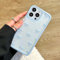 EYZUTAK Case for iPhone 13 Pro Max, Clear Cute Ribbon Bowknot Pattern Aesthetic Transparent Phone Case Raised Camera Protection Stylish Slim Soft Durable TPU Protective Cover for Women Girls - Blue