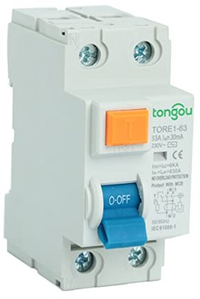 QXYOGO Disjoncteur,Interrupteur Différentiel 2p 16a 63A 1 0MA 30MA 100 Ma 6ka 230V Disjoncteur de Courant de Courant résiduel électromécanique disjoncteur différentiel(2Pole 300mA,32A)