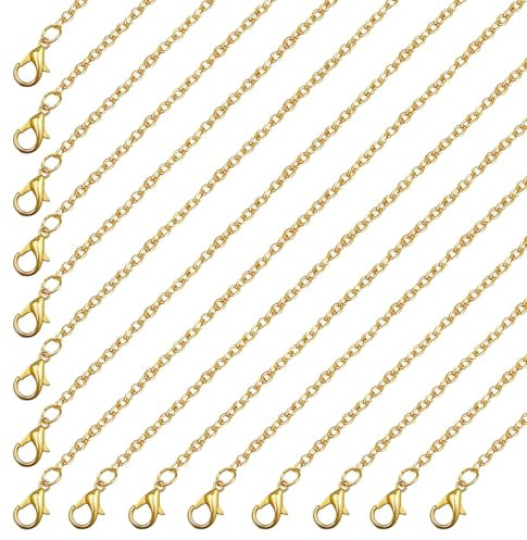 15 PCS Necklace Chain for Jewelry Making - Gold DIY Chain for Bracelet and Necklace
