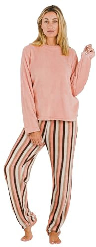 TRAMAS+ Pigiama in Pile di Corallo da Donna, Invernale, Morbido e Caldo, Set per Dormire e Stare in casa- S,Raya Norma