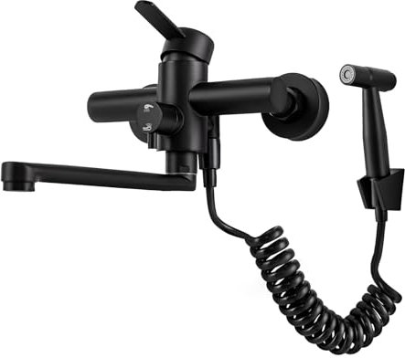 Unterputz Wasserhahn Wandmontage Küchenarmatur Mischbatterie mit Spritzpistole für Küchen Bäder Toiletten