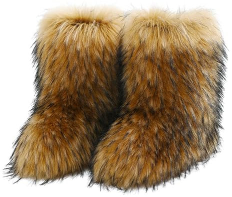 Generico Regali Di Natale Stivaletti Donna Invernali Scarpe Uomo Donna Invernali Impermeabili Antiscivolo Stivaletti Invernali Con Pelo Stivali Da Neve Donna Alti Stivali Impermeabili Donna (Oro, 37)
