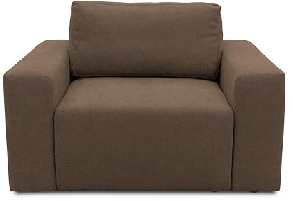 DOMO. collection Sessel Lares, Polstersessel mit Schlaffunktion und Federkernpolsterung, Loses Rückenkissen, Schlafsessel, Armsessel 130 x 116 x 85 cm (BxTxH), Taupe