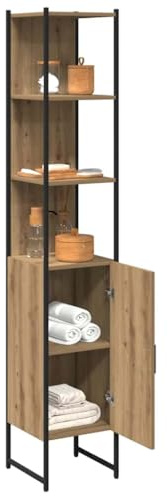 vidaXL Badezimmerschrank Artisan-Eiche 33 x 33 x 185,5 cm | Moderner Stil mit einem eleganten Finish und praktischen Elementen,