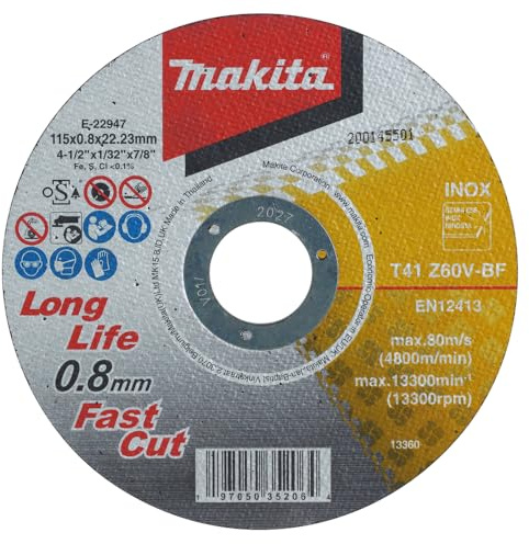 Makita Trennscheibe für Edelstahl, 115 x 0,8 mm, Fast Cut, Langlebig