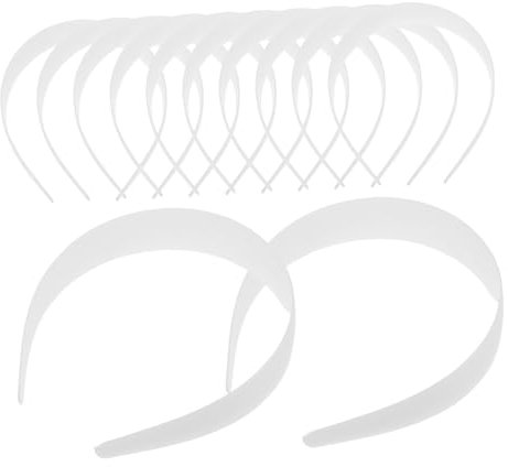 Beaupretty 12pièces Bandeaux Plastique Blancs Accessoires De Cheveux Unis Pour Décoration Artisanale Idéaux Pour Événements Quotidiens Fêtes