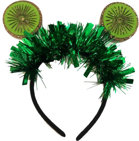MALSSE Glitzerndes grünes Kiwi-Haarband für hawaiianische Party, dekorativer Haarreif, Karneval, Geburtstag, Party
