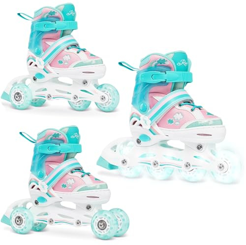 RAVEN 3in1 Inline Skates Triskates Rollschuhe Inliner für Kinder Mädchen verstellbar
