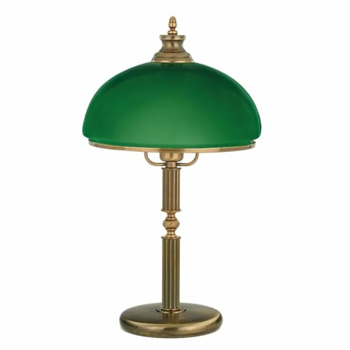 Casa Padrino Luxus Barock Tischleuchte Messing mit Patina/Grün Ø 30 x H. 54 cm