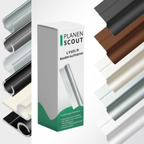 LYSEL Kederschiene Kederleiste Aluminium 90° weiß RAL 9016 für 5-9mm Keder L: 1m