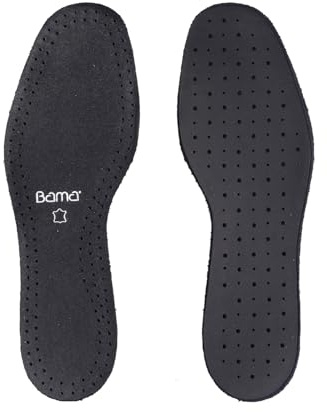 Bama Exquisit Schwarze Ledereinlegesohlen – Echtes Leder & Latexschaum Mit Aktivkohle – Atmungsaktive, Geruchshemmende Einlegesohlen Für Elegante Und Legere Schuhe - 42 EUR