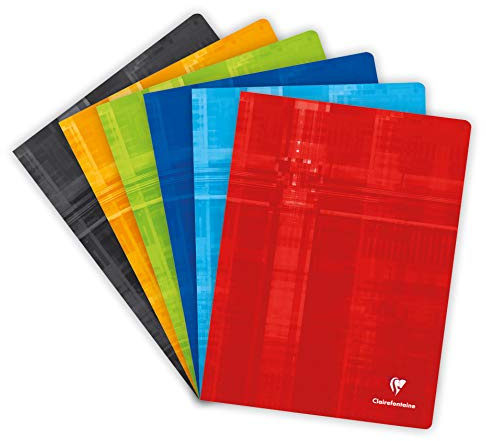 Clairefontaine 63362C - Heft DIN A4+ 24x32 cm, 48 Blatt 90g, kariert 5/5, farbig sortiert, 1 Stück