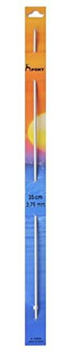 Pony Double Ended Tunisian Crochet Hooks, Aluminium, Multi-Colour, 2.75mm