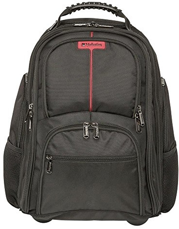Verbatim Paris Laptop-Trolley 17 Zoll, Notebook-Rucksack mit Rollen, Business-Rollkoffer mit großzügigem Kleidungsfach und geschütztem RFID-Fach, 2-in-1-Rucksack-Trolley, gepolstert