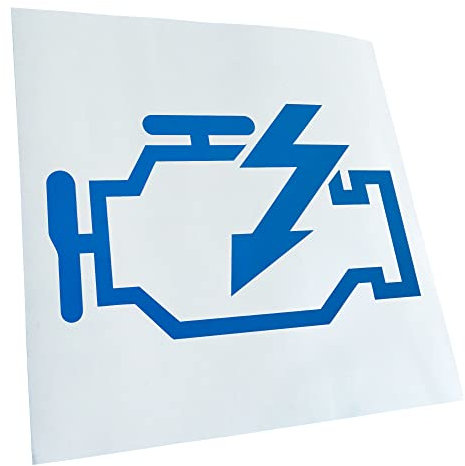 Kiwistar - Autoaufkleber - Blau - 17x11cm Check Engine - Heckscheibe Auto Aufkleber wetterfest für Kfz LKW Mofa Truck - Sticker außen selbstklebend Tuning Zubehör für Fenster Fahrzeug Scheibe
