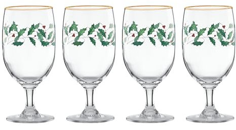 Lenox 849606 Holiday 4-teiliges Eisglas-Set, Weihnachtsgeschirr, Gastgeber