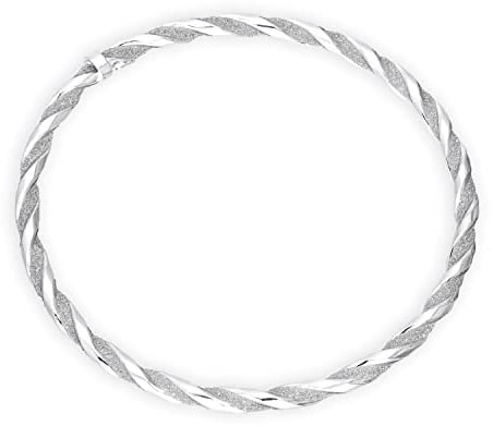 Sterlingsilber Gefrostet Armreif Drehdesign
