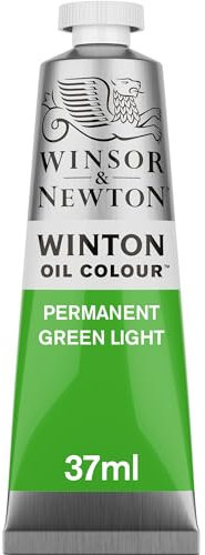 Winsor & Newton 1414483 Winton, feine hochwertige Ölfarbe - 37ml Tube mit gleichmäßiger Konsistenz, Lichtbeständig, hohe Deckkraft, Reich an Farbpigmenten - Permanent Grün hell