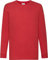 Fruit of the Loom Valueweight Children's Long-Sleeve T-Shirt Choice of Colours - Red - One Size