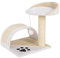 lionto Arbre à Chat Petit avec Balle en Peluche & Arche à griffer, Hauteur 43 cm, Couchage Doux & Stable, Corde en sisal pour Griffes, pour Chats Petits & Grands, Confortable & Compact, Beige/Blanc
