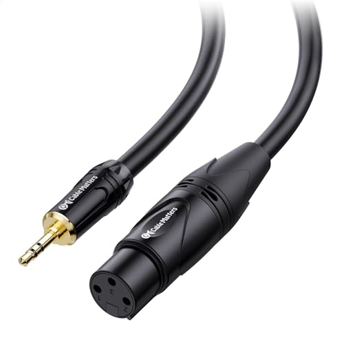 Cable Matters 3.5mm to XLR Cable - 10ft, Male to Female 1/8 to XLR Cable, XLRFemale to 3.5mm Cord for DSLR, DV Camcorder, Digital Voice Recorder or More, Black