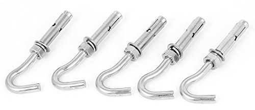 sourcing map 5 Stk M10 Edelstahl öffene Schraubhaken Bolzen für Beton DE de