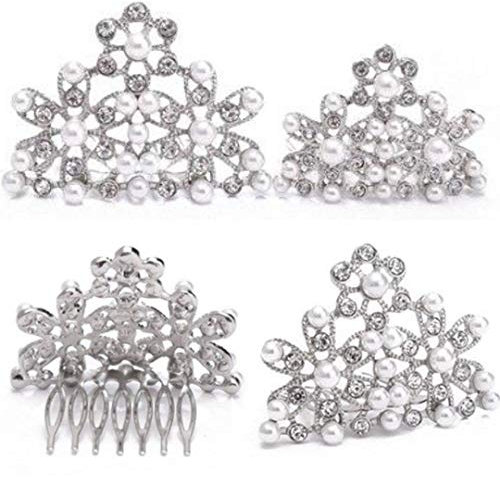 Utopiat Perle Tiara Silber Haarteil Kostüm Frauen inspiriert von Audrey Hepburn Stil