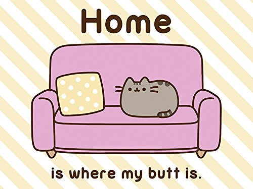 Pusheen Home, 60 x 80 cm, Leinwanddruck, Mehrfarbig