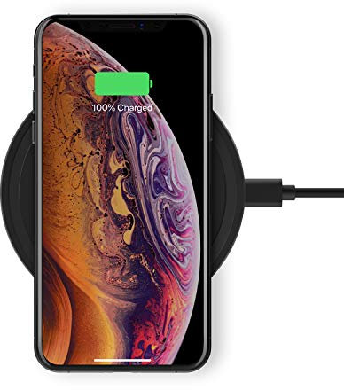 Belkin Boost Up Wireless Charging Pad 10 W (Fast Qi Wireless Charger for iPhone 12, 12 Pro, 12 Pro Max, 12 mini and Earlier Models, Samsung S20, 20+, 20 Ultra, Airpods, Wall Plug Included) - Black