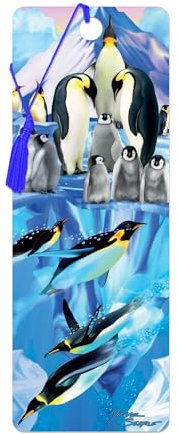 3D LiveLife Lesezeichen - Pinguin Stürz von Deluxebase. Ein Pinguin-Lesezeichen mit linsenförmigen 3D-Kunstwerken, lizenziert von dem bekannten Künstler Michael Searle