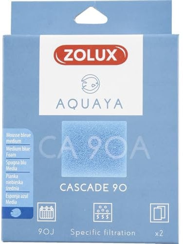 Zolux - Filtre pour Pompe Cascade 90, Filtre CA 90 A Mousse Bleue Medium x2. pour Aquarium. - ZO-330205