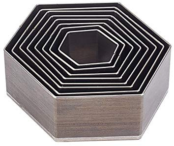 PandaHall 8 Stk. Einloch-Hohlstanzer-Set Aus Kohlenstoffstahl, 8 Größen Hexagon Leder Stanzwerkzeug Schneidform Stanzwerkzeug Für Handgefertigte DIY Leder Handwerk