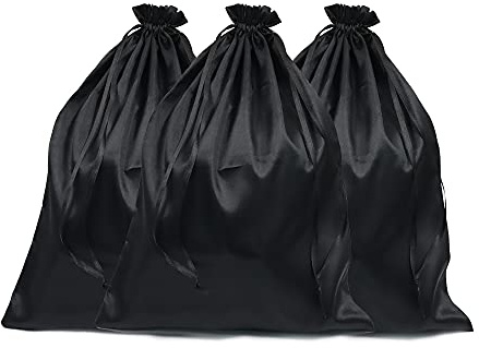6 Pièces Pochettes Satin, Sac à Cordon en Velours, sac bijoux sac cordon, Perruque Satin Sacs