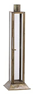 Chic Antique Kerzenständer mit Deko Fenster 22 cm Glas Metall Kerzenhalter