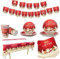 Christmas Tableware Set for 16 Guests - Decoration Paper Dinnerware With Xmas Banner, Tablecloth, Napkin, Plates and Cups for Party Supplies and Decorations