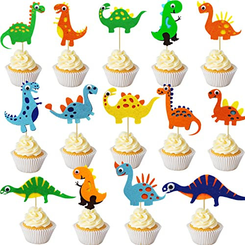 14 Stück Dinosaurier Topper, Netter Dinosaurier Kuchen Topper Deko Set,Dino Thema Geburtstagstorte Dekoration für Kinder Geburtstag Baby Shower Party Dekorationen Zubehör