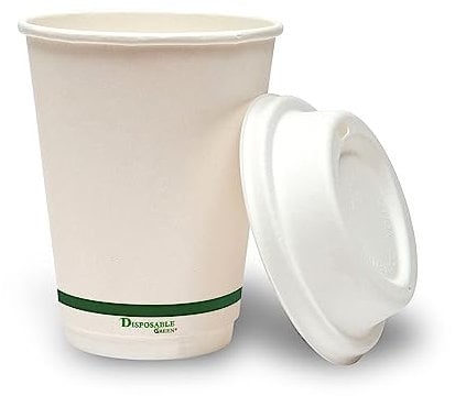 DISPOSABLE GREEN - NEXTGEN Coffee Cups, Double Wall Disposable Coffee Cups with Aqueous Lining, Takeaway Cups for Cold & Hot Drinks, Sturdy & Leak Proof Disposable Cup, 16 oz, 25 Pack