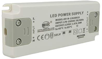 Alimentatore Trasformatore CV 20W 12V 1.67A Super Slim Solo 16mm Spessore (20W 12V)