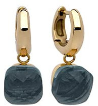 Qudo Firenze Creolen gold farben/Edelstahl beschichtet (london blue)