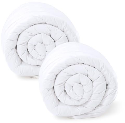 Amazinggirl Bettdecke Winterbettdecke 140 x 200 cm - Duvet Bett Decke Steppdecke Schlafdecke Steppbettdecke Quilt Bettzeug und Bettdecken mit Füllung aus Microfaser weiß Set: 2 X Weiße Bettdecke