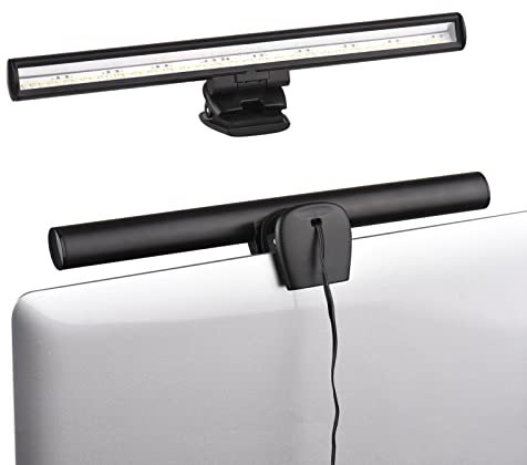 Kavolet 26 cm Computer Monitor Light, Lichtleiste, LED Monitor Lampe, E-Leselampe mit zweifarbiger Temperatur 2800 K-6500 K 10 einstellbare Helligkeitsstufen für Laptop Schreibtisch Büro
