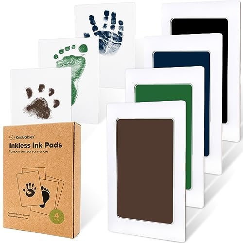 Handabdruck und Fußabdruck Baby Abdruckset - 4pcs Handabdruck Baby Tintenloses Stempelkissen - Baby Fussabdruck Set, Hand Abdruckset - Abdruckset Baby Geschenk - Pfotenabdruck Set Hund (Midnights)
