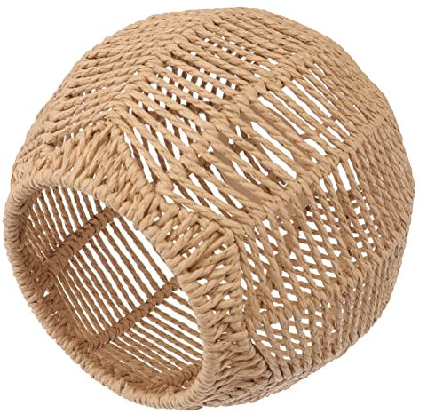 HEMOTON Pantalla de Lámpara Colgante Cuerda de Papel Ratán Pantalla de Mimbre Tejida a Mano para Isla de Cocina Dormitorio Restaurante Comedor