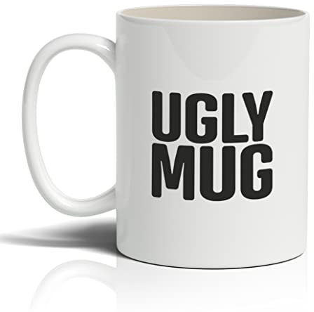 Punkcards Funny Coffee Mugs - Ceramic 11oz Coffee Mug - ‘Ugly Mug’ - Novelty Humorous Mug - Unique Tea Cup - Quirky Coffee Mug - Birthday Gift - Secret Santa Gift