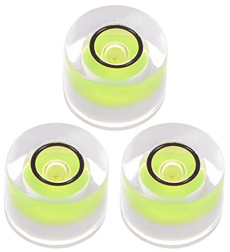 sourcing map 3 niveles de burbuja redondos de 8 x 5,5 mm, mini niveles de burbuja circular para nivelar cámara, trípode, telescopio, taller, tocadiscos, marco de fotos, color lima